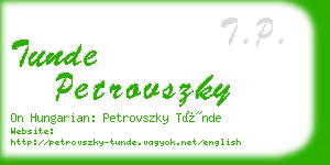 tunde petrovszky business card